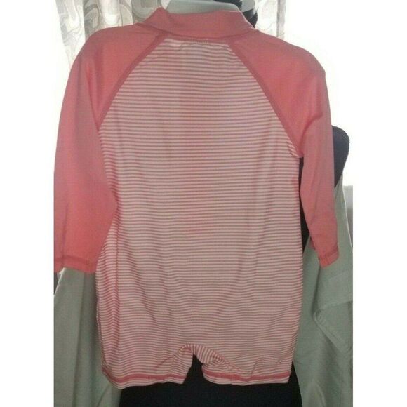 18-24M One Piece Pink White Striped Bodysuit UPF 50+ Sun Protection - Picture 3 of 9